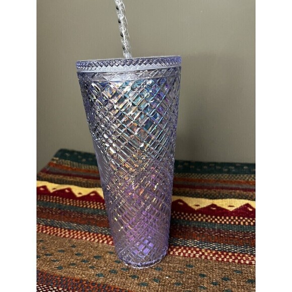 Starbucks Tumbler 2022 Holiday White Iridescent Jeweled Bling Venti 24oz Cup NWT - Picture 3 of 4